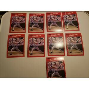 TOM GLAVINE 1990 Donruss #145 - ERROR no dot after INC - Lot of 9 - Braves
